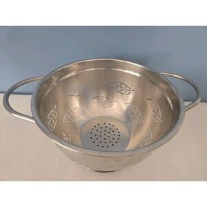 GOOD Cook 4-Quart STAINLESS Steel LEAF Leaves COLANDER *Heavy Duty TRIPLE CHROME